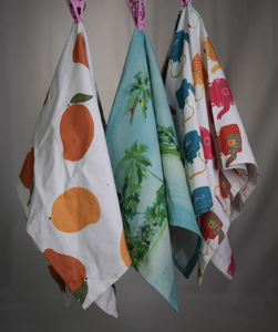 Logo personnalisable imprimé Floral coton cuisine torchon réutilisable à séchage rapide tissé coton uni bio jetable lavable - Product Image 2