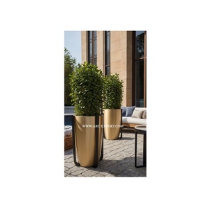 ชุดที่ปลูกต้นไม้ชุบทอง2ชิ้นสำหรับงานแต่งงานและรีสอร์ทอุปกรณ์ทำสวนในร่ม - Product Image 1