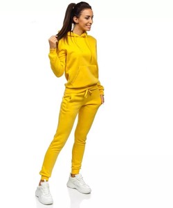 2023 logotipo personalizado señoras Jogger 2 piezas ropa de Fitness chándal Jogging deporte traje mujeres chándales pieza conjunto con capucha - Product Image 3