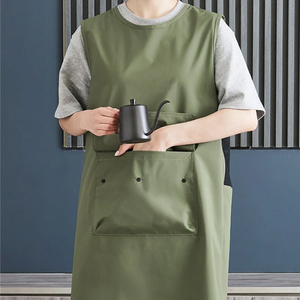 Tablier en polyester et coton vert imperméable pour barista, <span class=keywords><strong>pâtissier</strong></span>, boulanger, barman, fleuriste, peintre, jardinier, vêtements de travail - Product Image 2