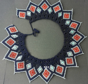 <b>Beaded</b> <b>Necklace</b> Unique Western <b>Beaded</b> Scarf <b>Necklace</b>, Fringe <b>Beaded</b> Bandana - Product Image 2