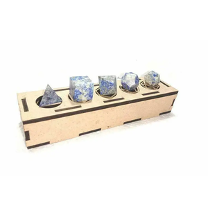 Super Pierre Géométrie Ensemble Lapis Lazuli Pierre Cristal Géométrie Bois Boîte Ensemble Platonique Solides Sacré Pierre Naturelle Géométrie Ensemble - Product Image 2