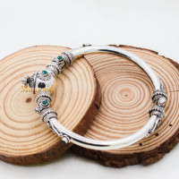 Bracelets en argent sterling 925 de qualité supérieure, plaqués or, oxydés, pour mariages et fêtes, bijoux en gros