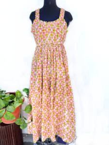 Vestido largo de estilo bohemio de algodón puro para mujer hecho a mano indio verano sin mangas ecológico y lavable - Product Image 6