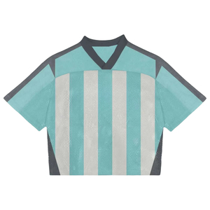 High quality customize Retro Gym Sports T-shirt Sublimation Loose Mesh <b>Cropped</b> T-shirts Soccer Boxy Football Jersey for <b>Men</b> - Product Image 3