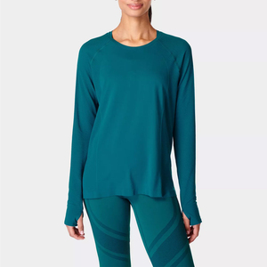 T-shirts à manches longues pour femmes, best-sellers, écologiques, vêtements d'été, séchage rapide, respirants, personnalisés, qualité supérieure, vente en gros, coupe ajustée - Product Image 3