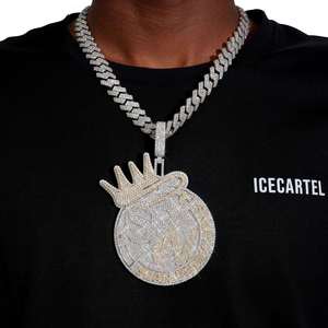 จี้วงกลมโมอิสซาไนต์แบบสั่งทำพิเศษ พร้อมเคลือบทอง 14K ประดับด้วยโมอิสซาไนต์คุณภาพพรีเมียม - Product Image 2