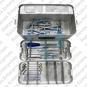 Kit completo de instrumentos de fijación y descompresión espinal con caja de esterilización de aluminio CE ISO aprobado CE ISO certificado - Product Image 2