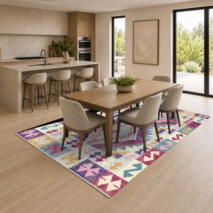 Tapis RUGS DEPOT LXDP-0281, vente en gros, multicolores, neutres, vintage, orientaux, imprimés numériquement, lavables en machine, en chenille, antidérapants - Product Image 4