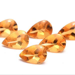 Citrine AAA+ 6mm-9mm Pierre précieuse de forme poire, coupe buff top, citrine naturelle, pierre semi-précieuse, pierre facettée, pierre taillée en vrac pour bijoux - Product Image 1