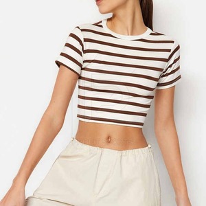 2025 nuevo diseño de temporada de verano para mujer, camisetas cortas informales de manga corta, camisetas ecológicas de alta calidad - Product Image 2