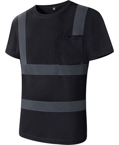 T-shirt de sécurité réfléchissant haute visibilité pour hommes, en polyester, vêtements de travail, séchage rapide, anti-plis, pour la construction et la circulation - Product Image 2