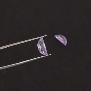 Natural Lavender CZ 10x4mm <b>D</b> Shape 4.70 Cts 1 Pair Gemstone for Making Earring Ishu Gems Made in India - Product Image 2