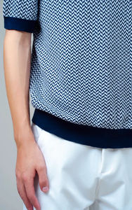 Camisas de Verano para Hombre, Estilo Casual de Negocios, Color Azul, Manga Corta, Tejido de Punto, 100% Algodón Puro, Secado Rápido, Antiencogimiento, 220g, Huzaifa AY-PS-79 - Product Image 4