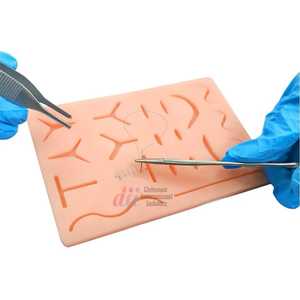 Almohadilla de práctica de sutura de silicona duradera de 3 capas con 19 heridas precortadas, herramienta de formación médica certificada CE, etiqueta privada OEM - Product Image 4
