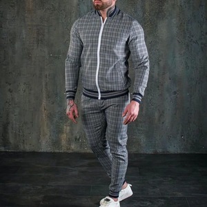 2024 printemps automne nouveaux hommes deux pièces ensemble lin tissu décontracté sweat et pantalons de survêtement ensemble hommes sport costume mode survêtement - Product Image 1
