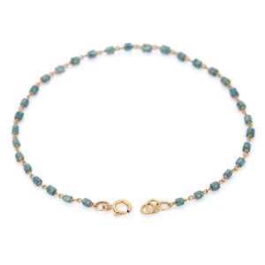 ทําด้วยมือ 100% ธรรมชาติหยาบเพชรสร้อยข้อมือพลอย 18K สีเหลืองทองเครื่องประดับสร้อยข้อมือของขวัญวันเกิดผู้หญิง - Product Image 3