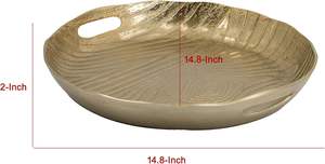 ถาดโลหะพื้นผิวสีทองหรูหราสำหรับเสิร์ฟอาหารเทศกาลวันหยุดที่สวยงามของขวัญที่ดีสำหรับคนรักวันหยุดขายดี - Product Image 2