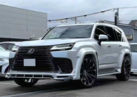 Kit carrosserie large en fibre de verre style Yicku WD pour Lexus LX600 : Lame avant, jupes latérales, diffuseur arrière, aileron et extension d'ailes
