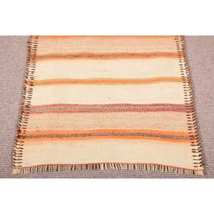 พรมวินเทจตุรกี ขนาด 2.7x11.7 ฟุต (82x357 ซม.) พรมคิลิมสีน้ำตาลลายอิคัต - Product Image 5