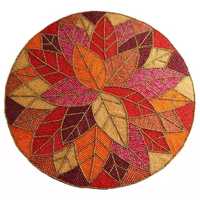 Top vente verre perlé rond élégant décoratif napperons pour Table à manger mat nouveau design fantaisie broderie napperons