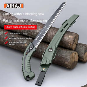 Sierra de mano compacta estilo japonés AIRAJ para bricolaje, hoja de acero SK5 para carpintería, poda de árboles, mango de goma antideslizante, resistente al óxido - Product Image 5