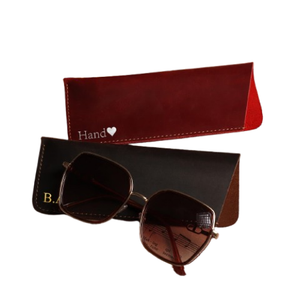 Étui à lunettes en cuir véritable personnalisé, étui à lunettes de soleil personnalisé avec initiales, fermeture magnétique, taille personnalisable, tendance - Product Image 1