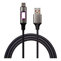 Kabel Pengisian Cepat USB Type-C dengan Lampu LED, Jaket Nilon Kepang, Konduktor Tembaga Murni, Konektor Paduan Aluminium, Berbagai Warna