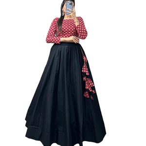 Lahenga Choli imprimé par Fab Zone Dernier créateur en pur coton uni - Product Image 1