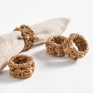 Accesorio de mesa, servilleteros de algas marinas, servilleteros de paja hechos a mano, anillo para fiesta y comedor en casa - Product Image 1