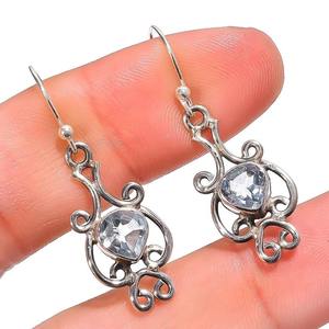 Estilo bohemio, pendientes de piedras preciosas de Topacio Azul de Plata de Ley 925, joyería hecha a mano, pendientes de plata, joyería para mujer, regalo de boda para - Product Image 1