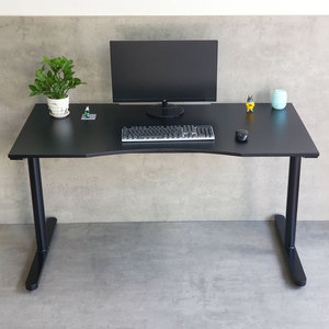 GD68067 Ergonomic Gaming <b>Desk</b> 140x70cm Rubber Wood with Iron Legs Modern PC <b>Computer</b> <b>Desk</b> Assembly Required - Product Image 3