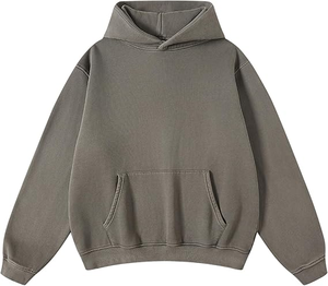 Sudadera con capucha atlética de lavado ácido pesado para hombres, jersey de gran tamaño para parejas, sudaderas de lana de invierno - Product Image 5