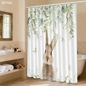 Custom Printed Waterproof Shower Shower <b>Curtain</b> for Bathroom Waterproof Polyester with <b>Hooks</b> - Product Image 1