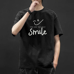 OEM personnalisé poids lourd 100% coton DTG impression coupe normale décontracté logo vierge avant t-shirt pleine impression recadrée hommes - Product Image 4