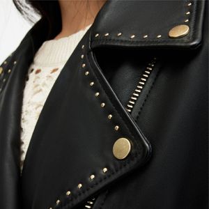 Chaquetas de cuero para mujer para motorista, moda para mujer, chaquetas de cuero genuino personalizadas en motorista de la mejor calidad - Product Image 6