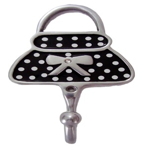 Newly Black Antique Black Dot Like Baby Girl Dress Silver Metal Living Room Wardrobe <b>Clothes</b> Hidden <b>Wall</b> Hook <b>Mounted</b> - Product Image 1