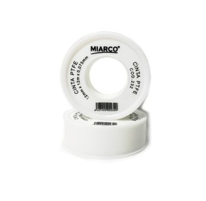 Nastro isolante in PTFE (Teflon), cappuccio bianco e bobina rossa, 25m x 50mm (Miarco 231) - Product Image 1