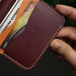 กระเป๋าสตางค์แบบพับสองตอนทรงบาง รุ่น No.88 หนังแท้สีเบอร์กันดีและสีแทน สำหรับทุกเพศ รับประกัน 5 ปี - Product Image 6