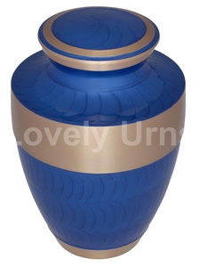 โกศผู้ใหญ่สําหรับงานศพทองเหลืองเงาของกองทัพเรือพร้อมแถบสําริดกว้างสําหรับเถ้ามนุษย์พร้อมถุงกํามะหยี่ฟรี - Product Image 2