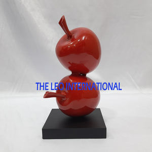 Statue décorative pour fête, sculpture artisanale en aluminium avec base en bois, lot de 2 - Product Image 6