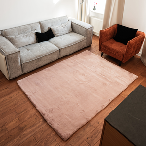 Tweed Pink Faux Fur Rug Soft Plush Anti-Slip Decorative <b>Carpet</b> 60x120 cm - Product Image 5