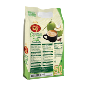 Cappuccino 4 en 1 Crema de coco Sabor a fruta natural Crema de café instantáneo no lácteo Amantes del café Bolsa de polvo de coco neutro - Product Image 4