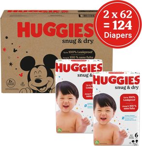 ผ้าอ้อมฮักกี้ส์ ไซส์ 6, ผ้าอ้อมเด็กแบบ Snug & Dry, ไซส์ 6 (มากกว่า 35 ปอนด์), 124 ชิ้น - Product Image 6