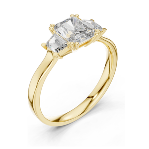 Bague à trois pierres en diamant de laboratoire taille princesse 1,40 carat pour femme, clarté VVS-VS EF, or 18 carats, 14 carats, 10 carats et argent 925, rose - Product Image 5