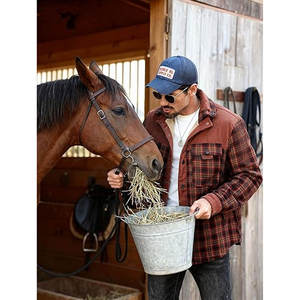 Chemise-veste en flanelle à carreaux en velours côtelé pour homme Doublure en sherpa Manteau en polaire chaud Vêtement décontracté d'hiver à boutons pour tous les jours - Product Image 2