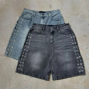 Nueva oferta Tendencia Hombres Pantalones cortos de mezclilla de alta calidad Tamaños Hombres Cintura elástica Denim Precio barato Hombres Denim rhinestone Short Nueva llegada - Product Image 3