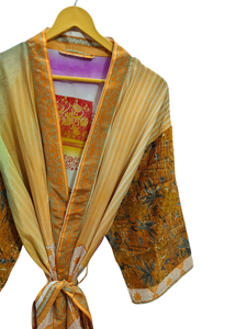 Free Size Luxury Summer Silk Kimono Bikini Cover-Up Vintage Sexy Night Wear Long <b>Robe</b> Plus Size Bathing Gown <b>Swim</b> Wear <b>Robe</b> - Product Image 4