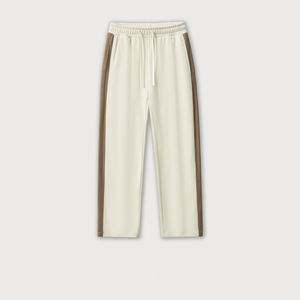 Calidad superior 350 Gsm Mezcla de algodón French Terry Lined Pantalones de chándal a rayas Baggy Wide Leg Joggers - Product Image 1