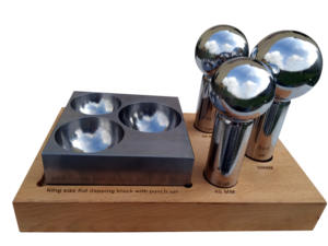 Juego de Punzones de Repujado de Alta Calidad de 3 Piezas y Bloque de Repujado de Cavidades, Punzón de 3 Semisferas con Soporte de Madera, Precio de Mayoreo Más Bajo - Product Image 1